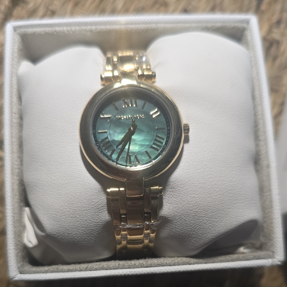 Michael Kors Gold Watch with Teal Dial